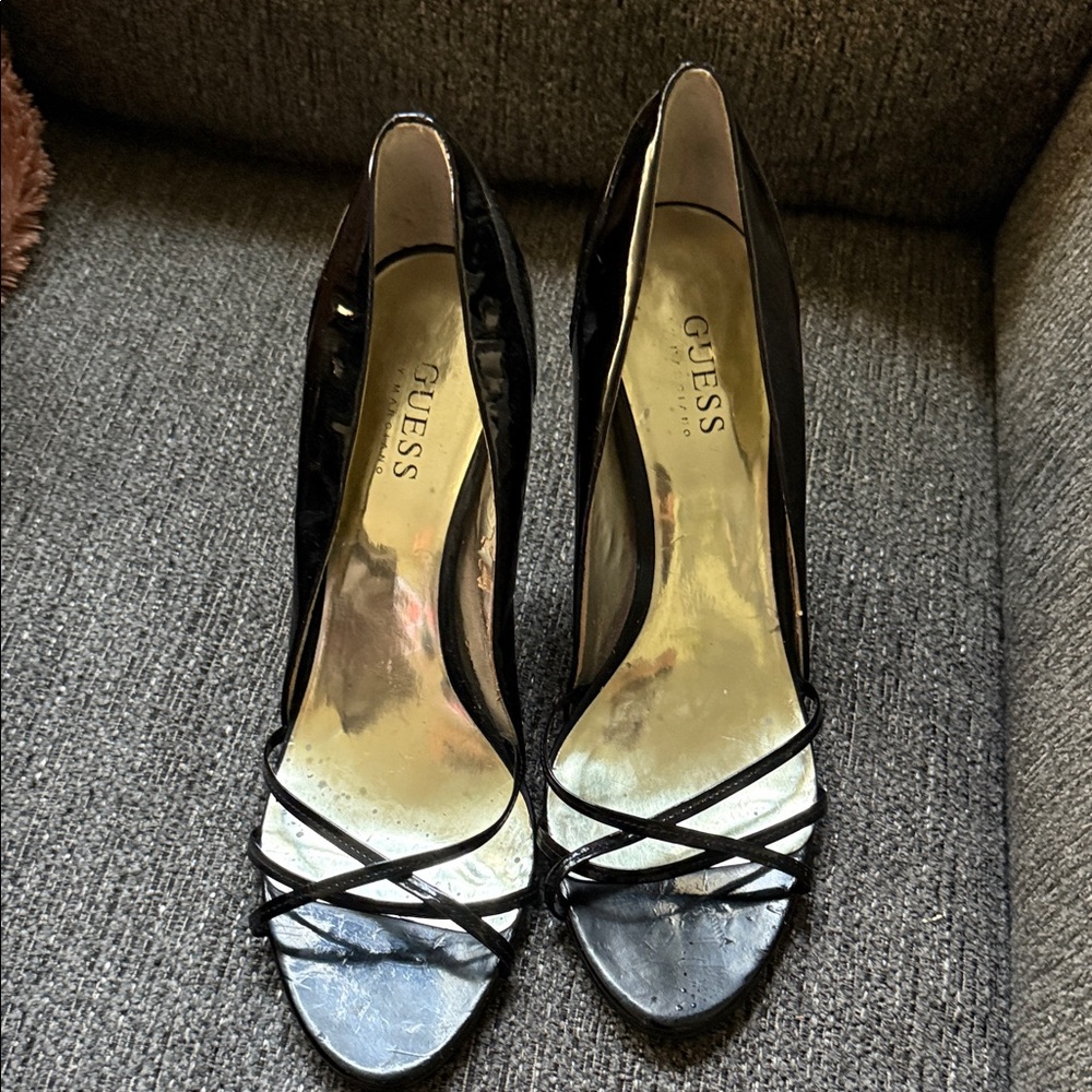 Guess Black Strappy Heels